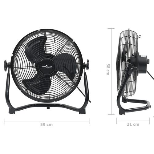 Gulvventilator 60 cm 3 hastigheder 120 W sort
