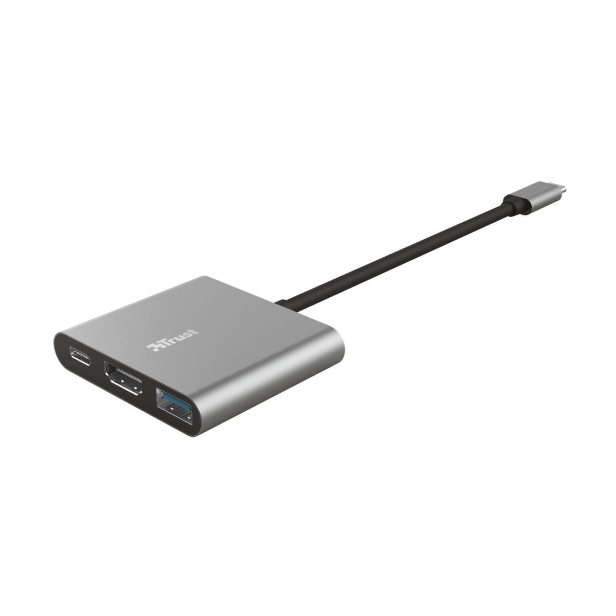 Trust Dalyx 3-in-1 Multiport USB-C Adapter - Dockingstation - USB-C 3.2 Gen 1 - HDMI