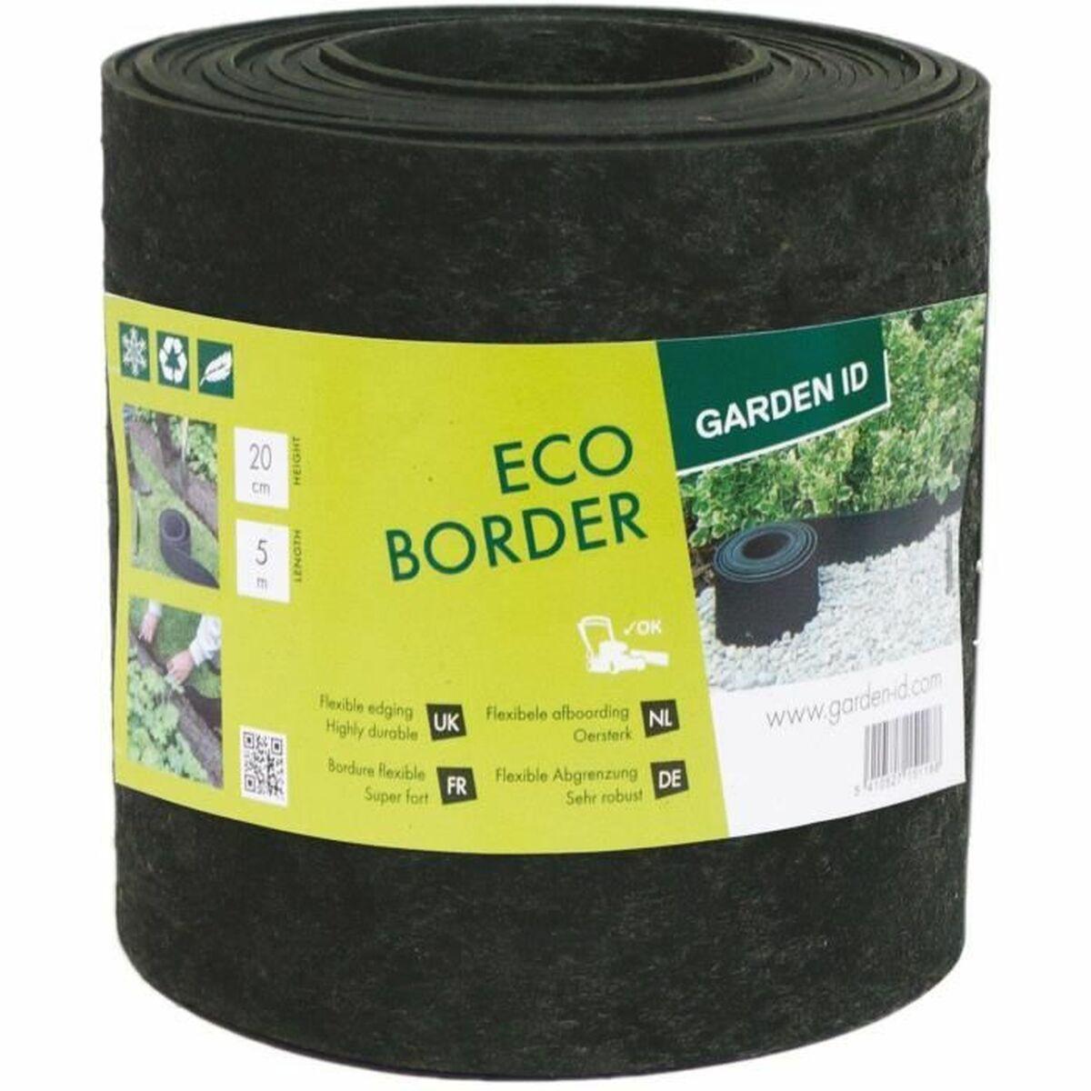 Garden ID Eco Border bedkant - sort, fleksibel (20 cm × 5 m)
