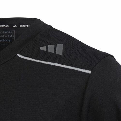Børne Kortærmet T-shirt Adidas Aeroready Sort 9-10 år
