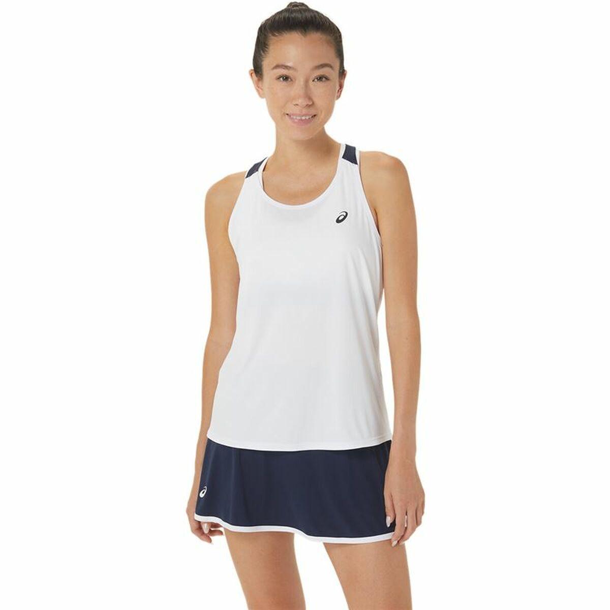 Kortærmet Sport T-shirt Asics Court Hvid Tovtrækning M