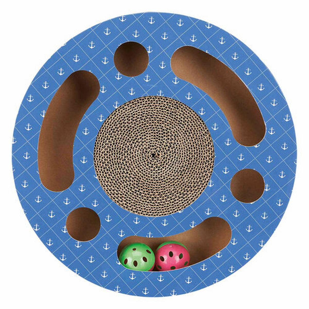 Trixie Scratching drum with balls cardboard catnip ø 33 × 5.5 cm assorted colours