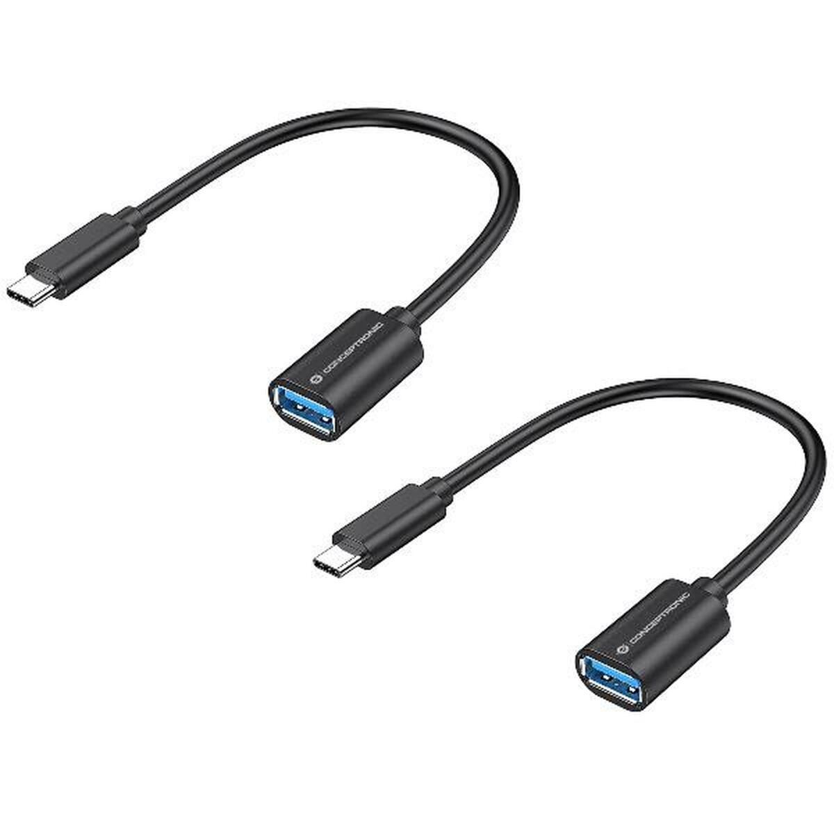 Conceptronic ABBY11B USB-kabel USB 3.2 Gen 1 (3.1 Gen 1) 0,2 m USB C USB A Sort