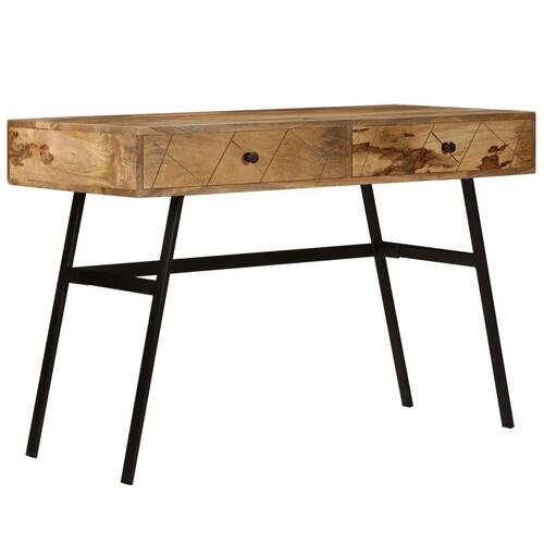 Skrivebord med skuffer massivt mangotræ 110 x 50 x 76 cm