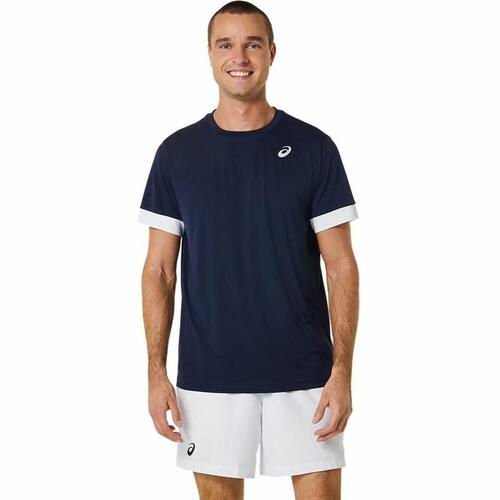 Kortærmet Sport T-shirt Asics Court Marineblå Tovtrækning S