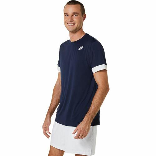 Kortærmet Sport T-shirt Asics Court Marineblå Tovtrækning S