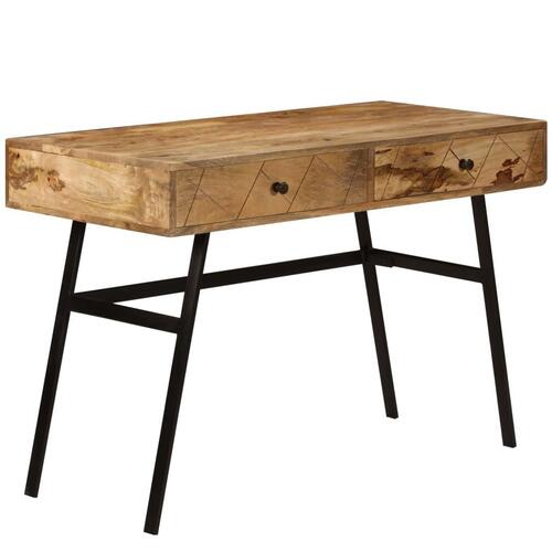 Skrivebord med skuffer massivt mangotræ 110 x 50 x 76 cm