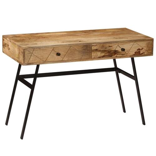 Skrivebord med skuffer massivt mangotræ 110 x 50 x 76 cm