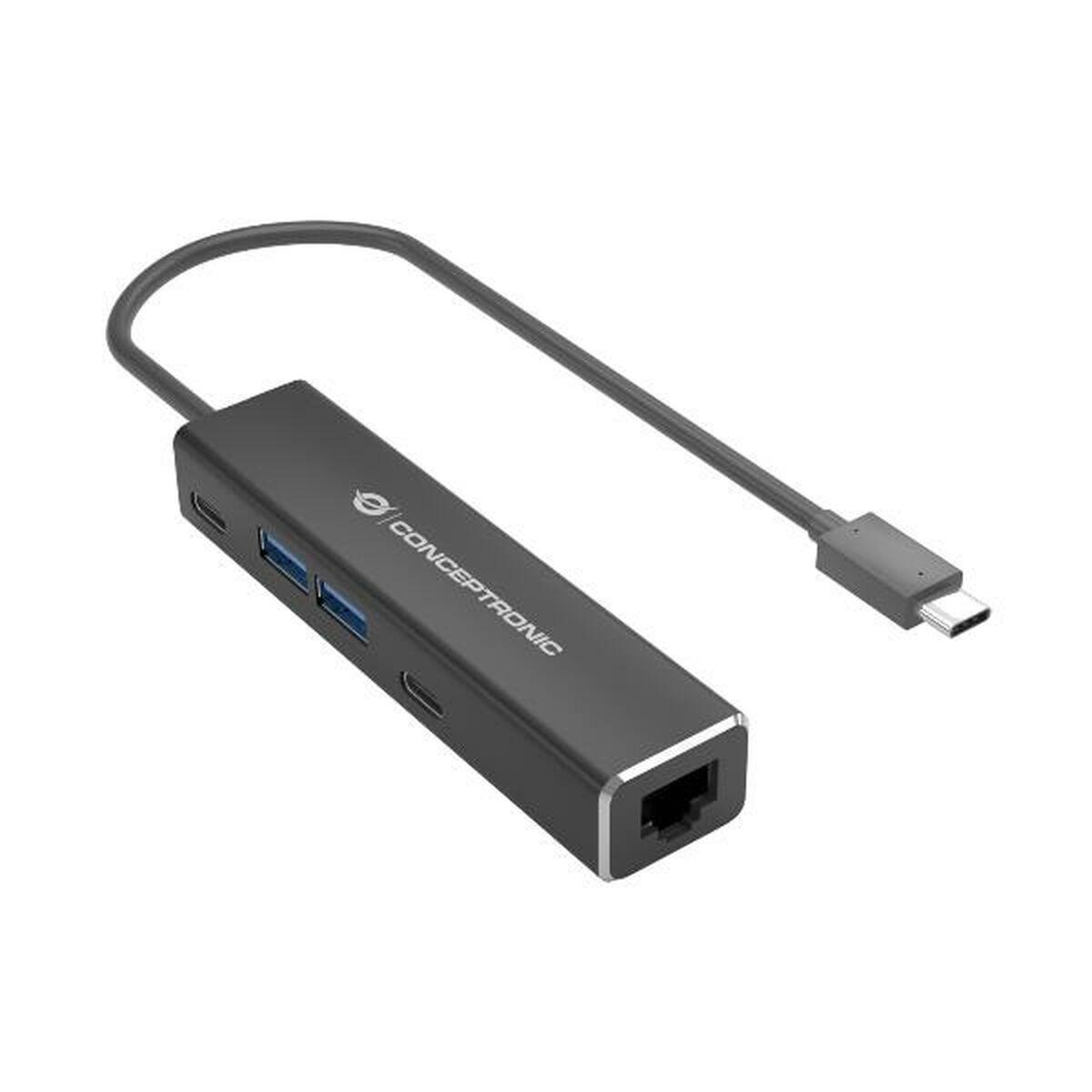 Conceptronic ABBY13B dockingstation Ledningsført USB 3.2 Gen 1 (3.1 Gen 1) Type-C Grå