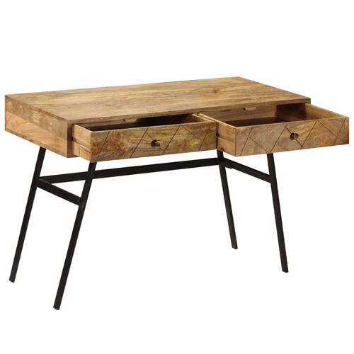 Skrivebord med skuffer massivt mangotræ 110 x 50 x 76 cm