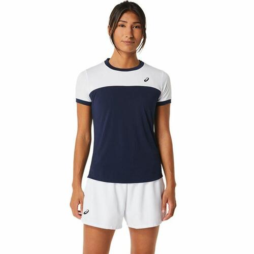 Kortærmet Sport T-shirt Asics Court Marineblå Tovtrækning S