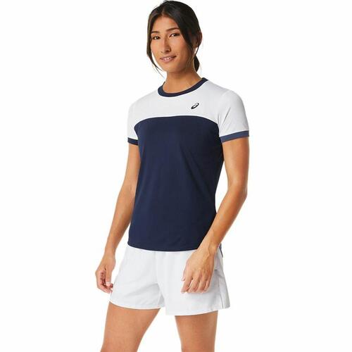 Kortærmet Sport T-shirt Asics Court Marineblå Tovtrækning S