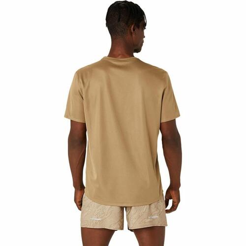 Kortærmet T-shirt til Mænd Asics Fujitrail Logo Ss Top Brun Beige XL