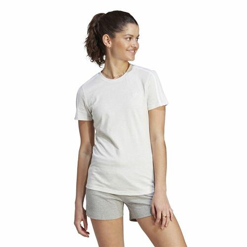 Kortærmet T-shirt til Kvinder Adidas 3S Hvid M