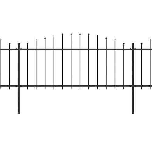 Havehegn med spydtop (0,5-0,75) x 11,9 m sort stål