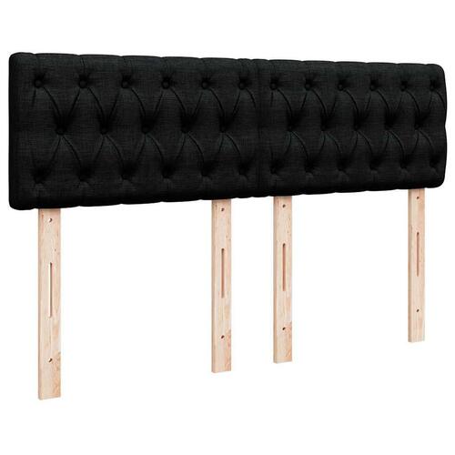 Ottoman seng med madras 140x190 cm stof sort