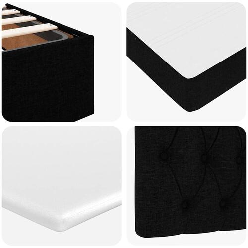 Ottoman seng med madras 140x190 cm stof sort