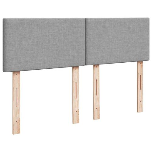 Ottoman seng med madras 140x190 cm stof lysegrå