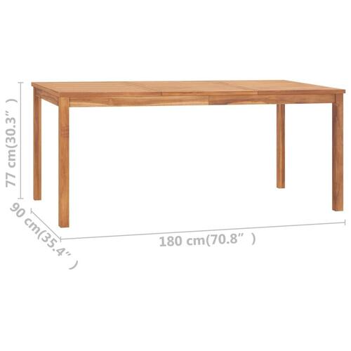 Havebord 180x90x77 cm massivt teaktræ