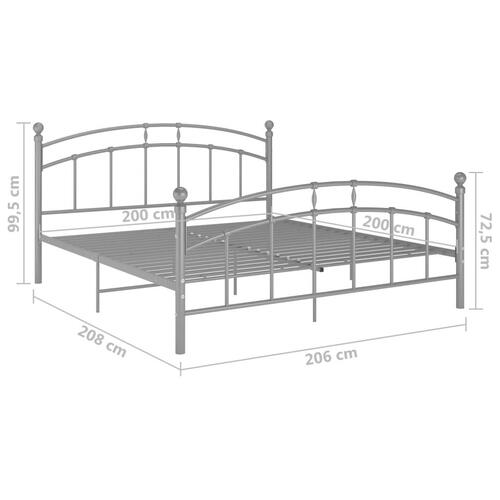 Sengestel 200x200 cm metal grå