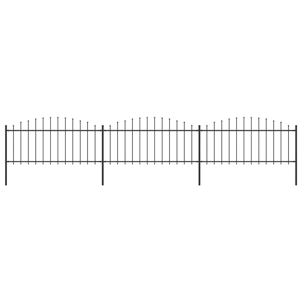 Havehegn med spydtop (0,5-0,75) x 5,1 m sort stål
