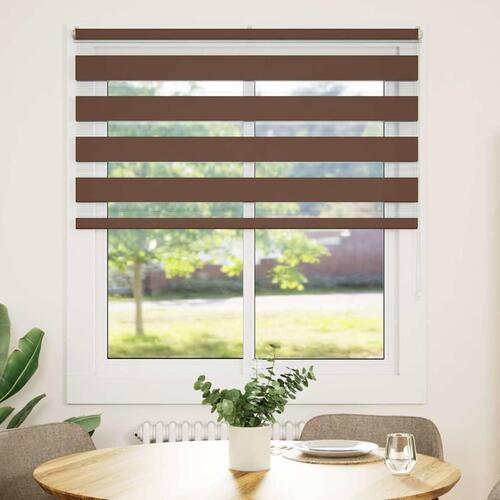 Zebragardin brun 125x150 cm stofbredde 120,9 cm polyester