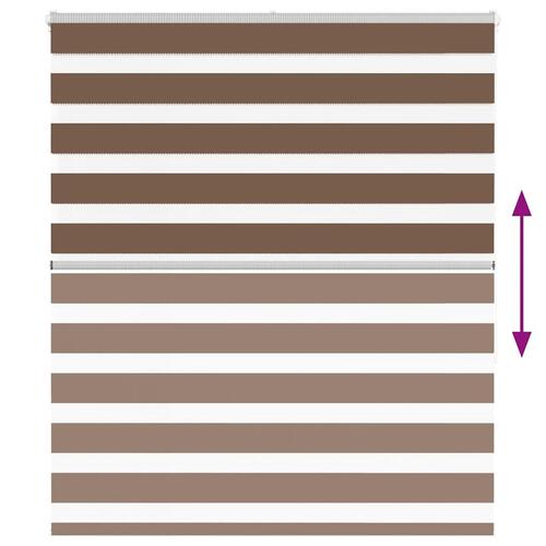 Zebragardin brun 125x150 cm stofbredde 120,9 cm polyester