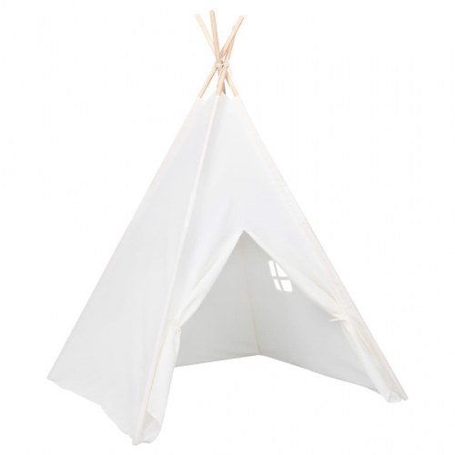 Tipi til børn 120x120x150 cm med bærepose polyester hvid