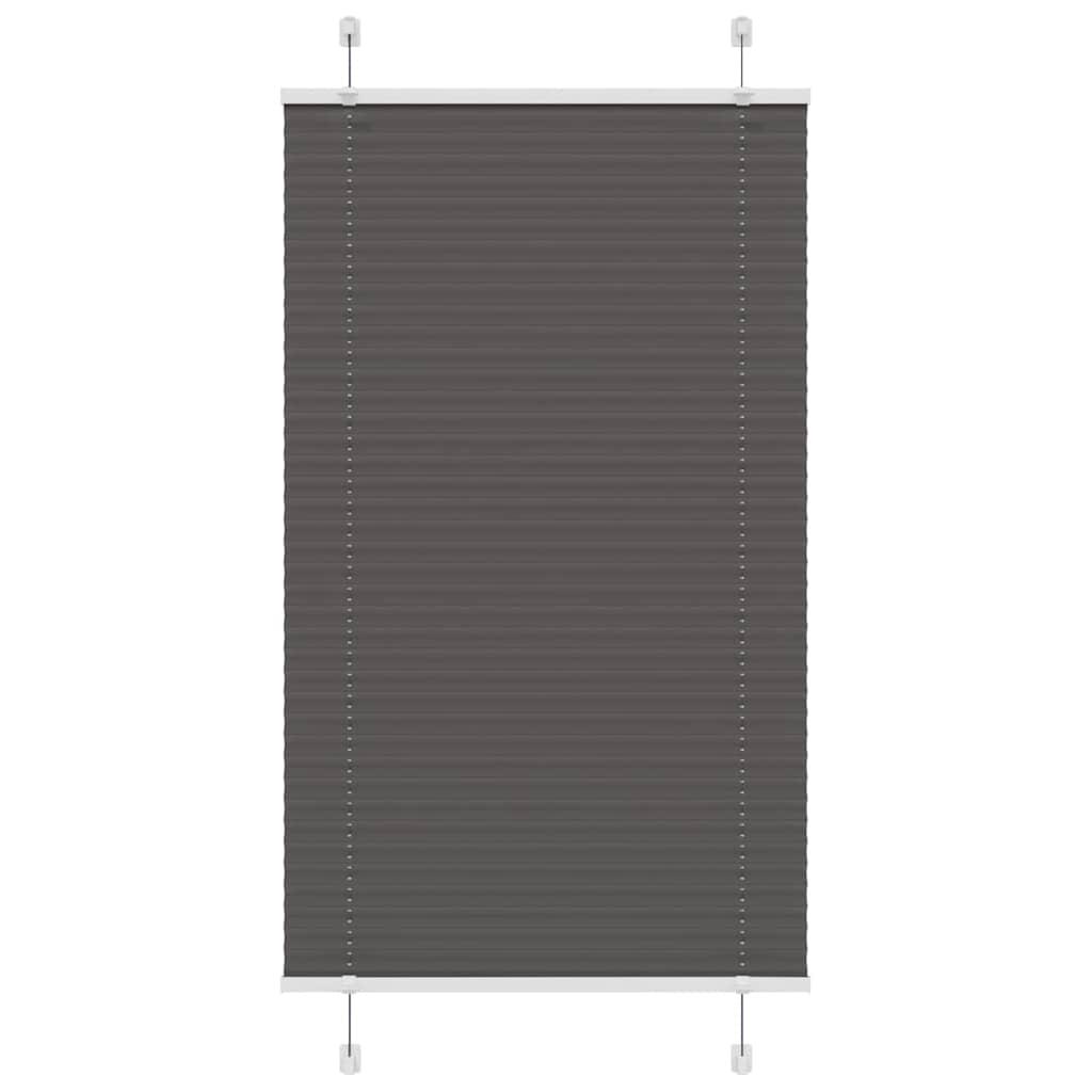 Plisségardin Sort 80x100 cm Stofbredde 79,4 cm Polyester billede