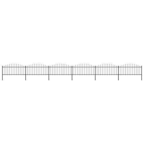 Havehegn med spydtop (0,5-0,75) x 10,2 m sort stål