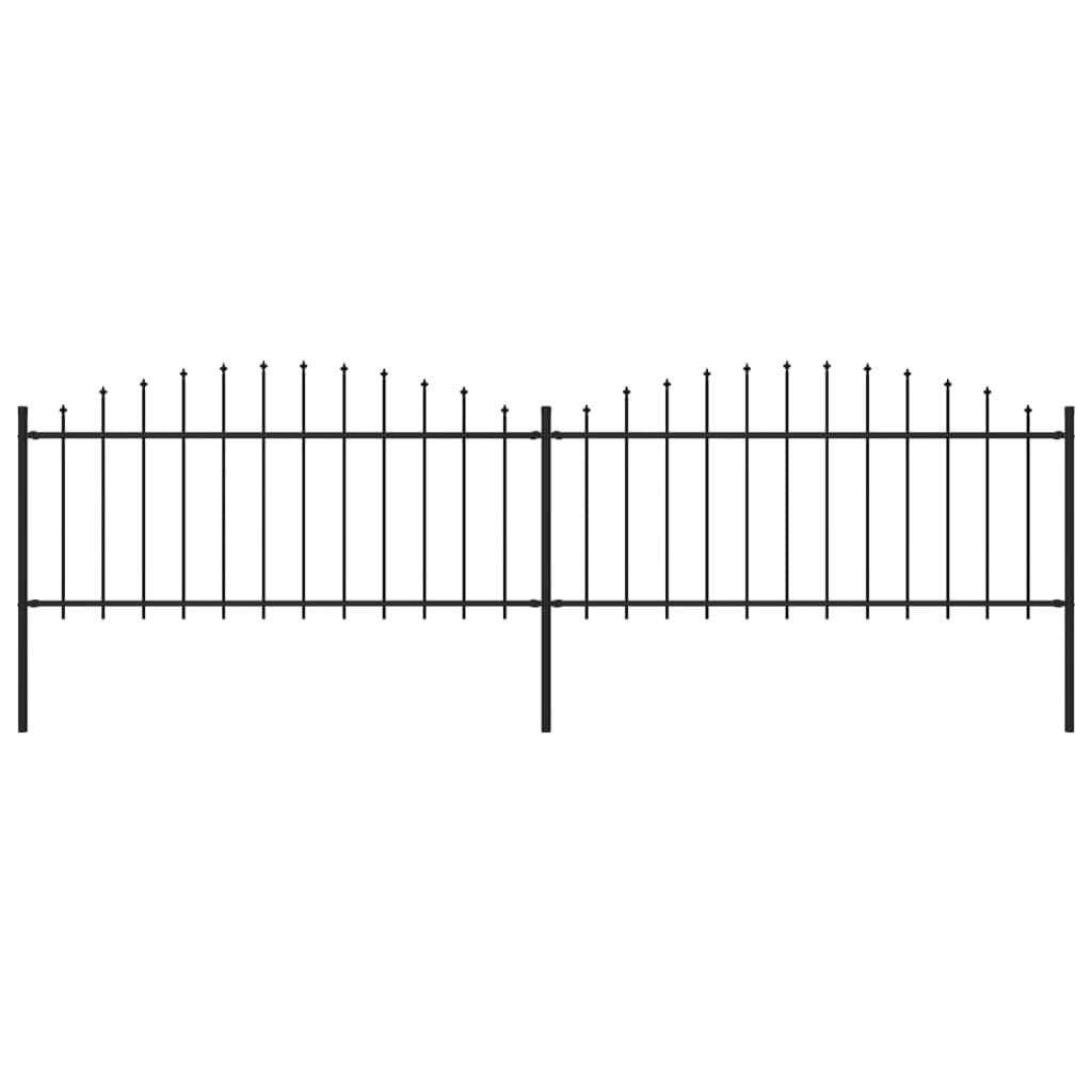 Havehegn med spydtop (0,5-0,75) x 3,4 m sort stål