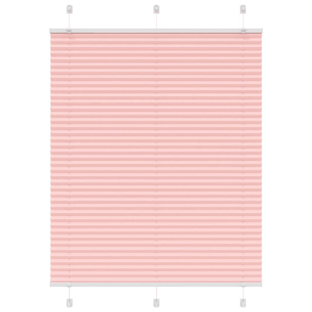 Plisségardin Lyserød 105x150 cm Stofbredde 104,4 cm Polyester
