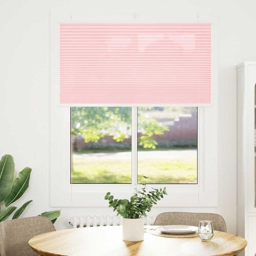 Plisségardin Lyserød 105x150 cm Stofbredde 104,4 cm Polyester