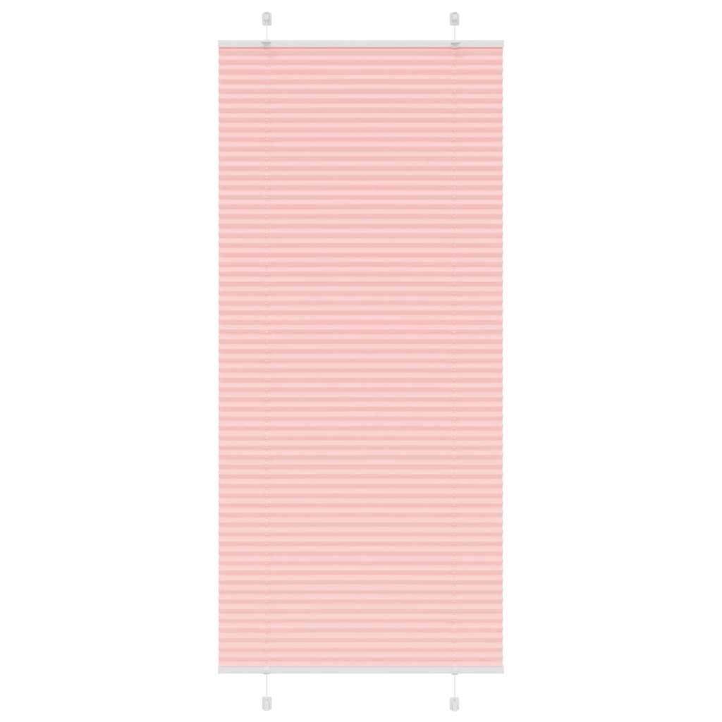 Plisségardin Lyserød 95x200 cm Stofbredde 94,4 cm Polyester