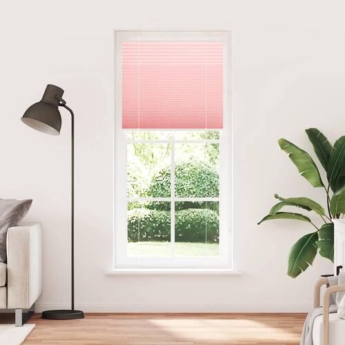 Plisségardin Lyserød 95x200 cm Stofbredde 94,4 cm Polyester
