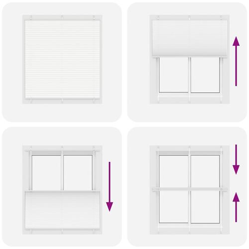 Plisségardin Hvid 115x100 cm Stofbredde 114,4 cm Polyester