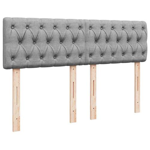 Ottoman seng med madras 140x190 cm stof lysegrå