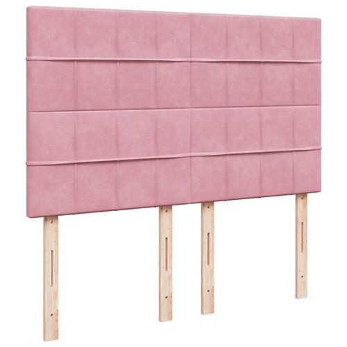 Osmannisk sengeramme med madrasser 140x190 cm fløjl lyserød