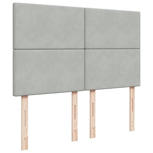Osmannisk sengeramme med madrasser 140x200 cm fløjl lysegrå