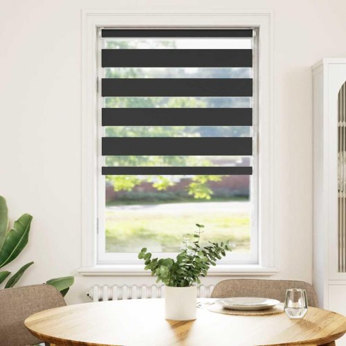 Zebragardin sort 80 x 150 cm - stofbredde 75,9 cm