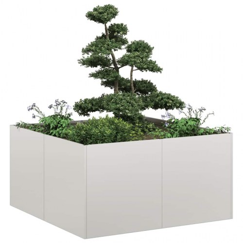 Plantekasse i rustfrit stål 80 × 80 × 40 cm - firkantet højbed