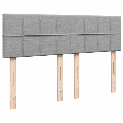 Ottoman seng med madras 140x190 cm stof lysegrå