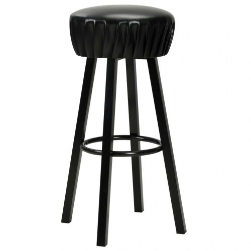 Barstole 2 stk. i kunstlæder - sort, industrielt design