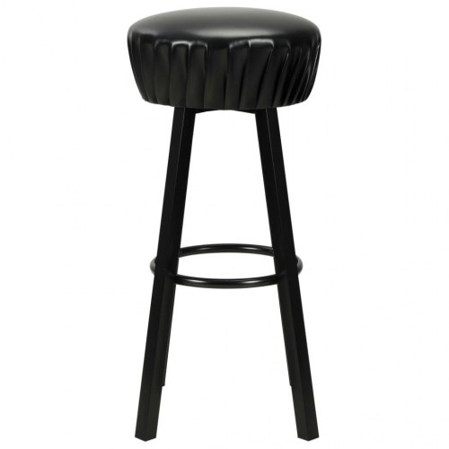 Barstole 2 stk. i kunstlæder - sort, industrielt design