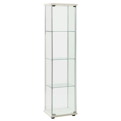Opbevaringsskab hærdet glas hvid