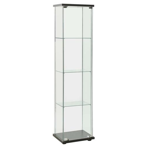 Opbevaringsskab hærdet glas sort
