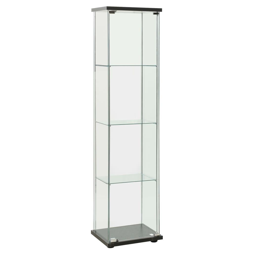 Opbevaringsskab hærdet glas sort