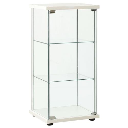 Opbevaringsskab hærdet glas hvid