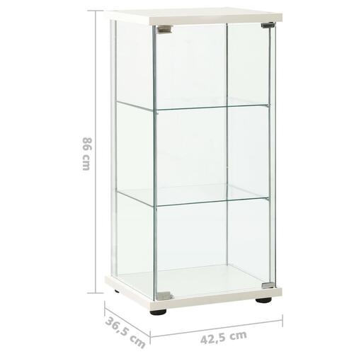 Opbevaringsskab hærdet glas hvid