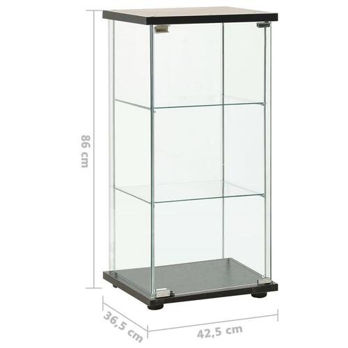Opbevaringsskab hærdet glas sort